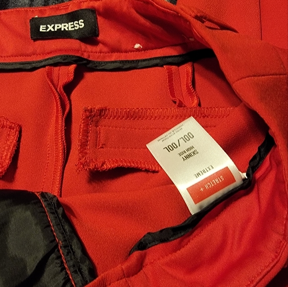 Red Skinny Dress Pants - Picture 2 of 5